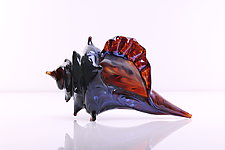 Mini Earth Tone Conch Shell by Benjamin Silver (Art Glass Sculpture)