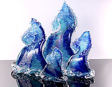 Crashing Waves by Benjamin Silver (Art Glass Sculpture)