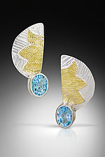 Sideways Sunrise Earrings by Louise Norrell (Gold, Silver & Stone Earrings)