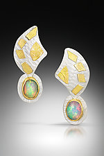 Arching Opal Earrings by Louise Norrell (Gold, Silver & Stone Earrings)