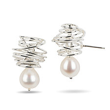 Zephyr Earrings by Randi Chervitz (Gold, Silver & Pearl Earrings)