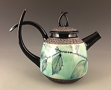 Botanical Tusk Teapot in Celadon by Suzanne Crane (Ceramic Teapot)