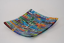 Patch Work Style in Fused Glass by Renato Foti (Art Glass Tray)