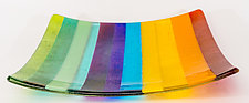 Colored Stripped Sushi Style Plate by Renato Foti (Art Glass Tray)