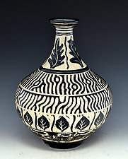 Handmade Wheel Thrown Stoneware Vase by Ron Mello (Ceramic Vase)