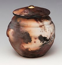 Saggar-Fired Urn 18 by Ron Mello (Ceramic Vessel)