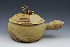 Stoneware Casserole with Bird Finial II by Ron Mello (Ceramic Casserole)