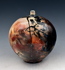 Handmade Wheel Thrown Porcelain Bottle by Ron Mello (Ceramic Vase)