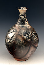 Sagger Fired Stoneware Bottle by Ron Mello (Ceramic Vessel)