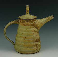 Handmade Wood Fired Teapot With Ash Glazing and Ash Flashing by Ron Mello (Ceramic Teapot)