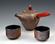 Handmade Kyusu Teapot with Cups by Ron Mello (Ceramic Serving Piece)