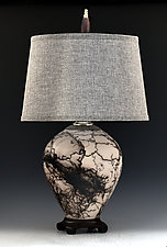 Horse Hair Lamp 32 by Ron Mello (Ceramic Table Lamp)