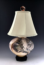 Handmade Sagger Fired Lamp 15 by Ron Mello (Ceramic Table Lamp)