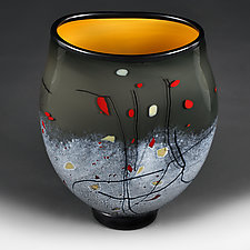 Summer Shadows Flat-Sided Vase Experimental Color Study by Eric Bladholm (Art Glass Vase)