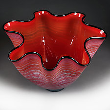 Ruby Rose Large Vessel Studio Sample by Eric Bladholm (Art Glass Bowl)