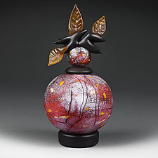 Autumn Apple Sphere by Eric Bladholm (Art Glass Vessel)