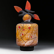 Osinni Yabluka (Autumn Apples) Cylinder by Eric Bladholm (Art Glass Bottle)