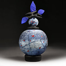 Winter Cherries Sphere by Eric Bladholm (Art Glass Vessel)