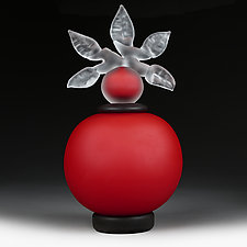 Novi Zivot Mali (New Life Petite) Cranberry Satin Sphere by Eric Bladholm (Art Glass Vessel)