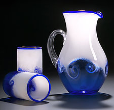 Wave Pitcher and Cups by Michael Richardson, Justin Tarducci, and Tim Underwood (Art Glass Pitcher & Drinkware)