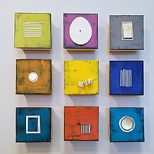 Nine in Color by Lori Katz (Ceramic Wall Sculpture)
