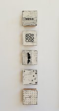 Marks and Wire in Porcelain by Lori Katz (Ceramic Wall Sculpture)