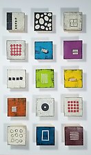 Small Wall Squares Group One by Lori Katz (Ceramic Wall Sculpture)