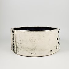 Bowl with Wire & Vertical Squares by Lori Katz (Ceramic Bowl)