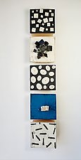 Five with Teal by Lori Katz (Ceramic Wall Sculpture)