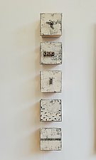 Marks and Wire in Porcelain by Lori Katz (Ceramic Wall Sculpture)
