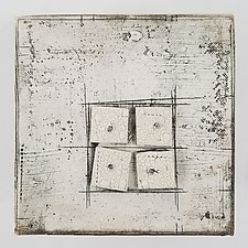 Small Wall Squares Group One by Lori Katz (Ceramic Wall Sculpture)