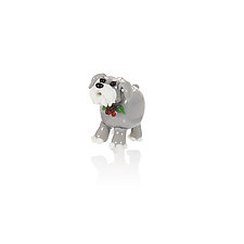 Holiday Hound by Lucky Ducks Glass (Art Glass Ornament)