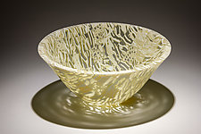 Ivory Bay Bowl 2 by Patti Hegland and Dave Hegland (Art Glass Bowl)