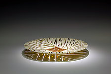 Feather Inlay 15 by Patti Hegland and Dave Hegland (Art Glass Platter)