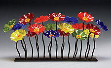 Rainbow Garden Table Centerpiece by Scott Johnson and Shawn Johnson (Art Glass Sculpture)