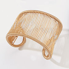 Asymmetrical Cuff with Tubes by Tana Acton (Gold & Silver Bracelet)