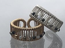 Kinetic Ring in Neutrals by Tana Acton (Gold, Silver, Pearl & Stone Ring)