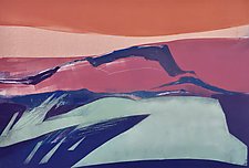 Salmon Sky 2 by Sandra Humphries (Monotype Print)