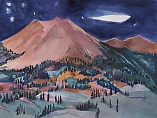 Mountain with Stars by Sandra Humphries (Acrylic Painting)