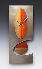 Steel 24 Oval Pendulum Clock by Leonie Lacouette (Metal Clock)