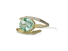 Sea Green Tourmaline Ring by Leann Feldt (Gold & Stone Ring)