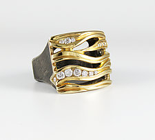 Diamond Wave Ring by Leann Feldt (Gold, Silver & Stone Ring)