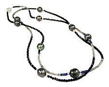Tahitian Pearl and Black Spinel Necklace by Leann Feldt (Gold, Silver, Pearl & Stone Necklace)