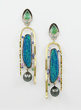 Painters Palette Earrings by Leann Feldt (Gold, Silver, Pearl & Stone Earrings)