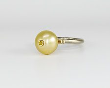 Natural Golden Pearl Ring with Yellow Sapphire by Leann Feldt (Gold, Pearl & Stone Ring)