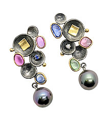 Multi-Colored Sapphire Earrings by Leann Feldt (Gold, Silver & Stone Earrings)