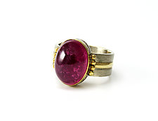 Luminous Deep Pink Tourmaline Ring by Leann Feldt (Gold & Stone Ring)