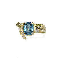 Natural Blue Zircon Ring by Leann Feldt (Gold & Stone Ring)