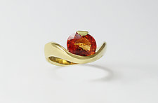 Brilliant Orange Sapphire Wave Ring by Leann Feldt (Gold & Stone Ring)