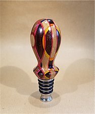 Around the World Bottle Stopper 8 by Martha Collins (Wood Bottle Stopper)